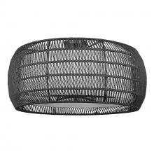  6805-6SF BLK-MBR - Everly 6 Light Semi-Flush in Matte Black with Modern Black Rattan Shade